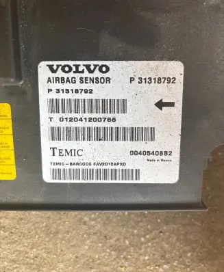 Volvo XC60 Airbag control unit/module 31318792 00405408B2 012041200766