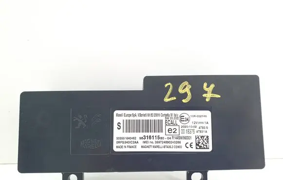 Peugeot 5008 II Bluetooth control unit module 9831611580 10R052146