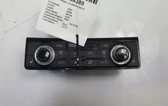 Audi A8 S8 D4 4H Climate control/heater control trim 4H0820043K