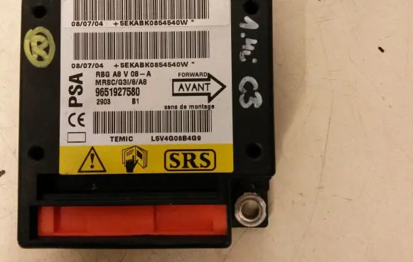 Citroen C3 Airbag control unit/module 9651927580