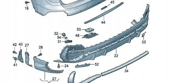 Audi Q3 F3 Rear bumper trim bar molding 83F807967