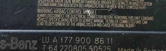 Mercedes-Benz A W177 Airbag control unit/module A1779008611