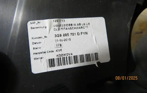Volkswagen PASSAT B8 Side airbag 3G9885701D 01102015 1297713