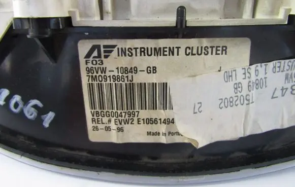 Seat Alhambra (Mk1) Speedometer (instrument cluster) 96VW10849GB