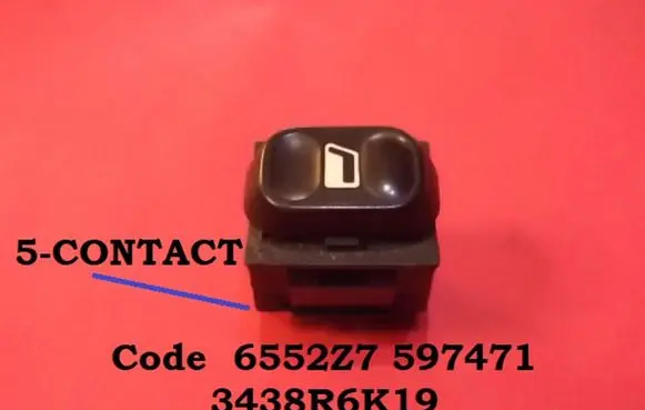Peugeot 806 Electric window control switch 6552Z7 597471