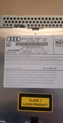 Audi A8 S8 D4 4H CD/DVD changer 4H0035108F HEAB104B