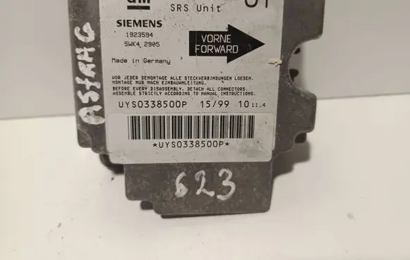 Opel Zafira A Airbag control unit/module UYS0338500P 1923594 09180799