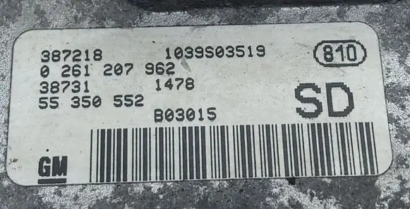 Opel Zafira A Engine control unit/module ECU 0261207962 55350552