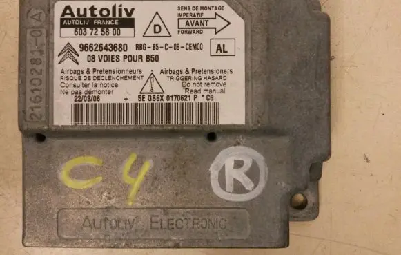 Citroen C4 I Airbag control unit/module 9662643680 603725800