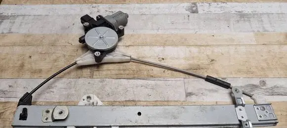 Rear door window regulator with motor
