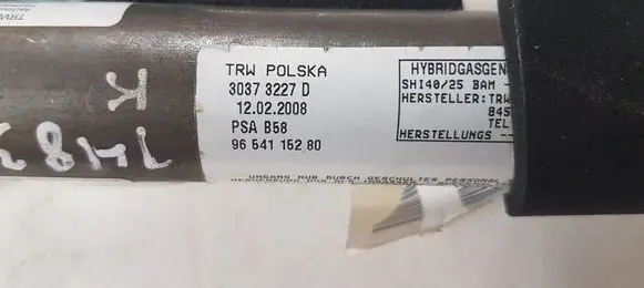 Citroen C4 I Picasso Roof airbag 9654115280 30373227D