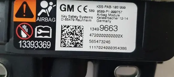 Opel Astra K Passenger airbag 13393369 565473246 13499663