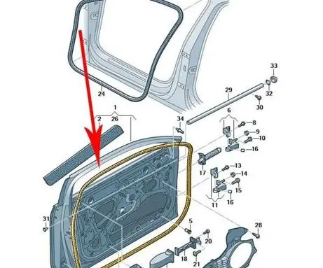 Audi A8 S8 D5 Front door rubber seal 11a837701a