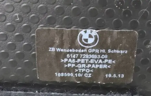 BMW 3 F30 F35 F31 Trunk/boot floor carpet liner 7293693