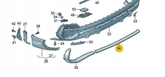 Audi Q3 F3 Rear bumper trim bar molding 83F807578