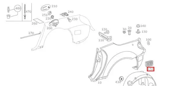 Mercedes-Benz SLK R171 Quarter panel pressure vent A2038300142
