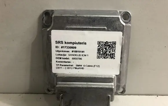 BMW 6 F12 F13 Airbag control unit/module 6850786