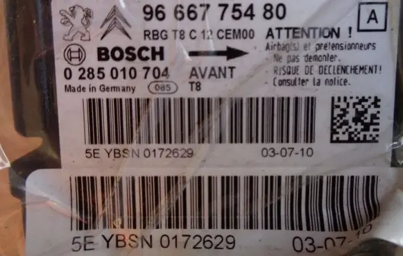 Peugeot 3008 I Airbag control unit/module 9666775480