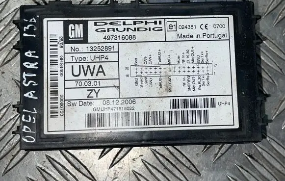 Opel Astra H Bluetooth control unit module 13252891 497316088