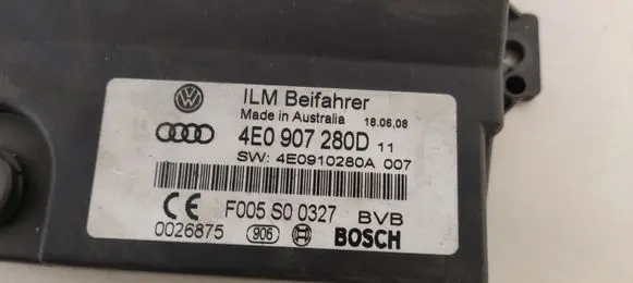 Audi A8 S8 D3 4E Other control units/modules 4E0907280D