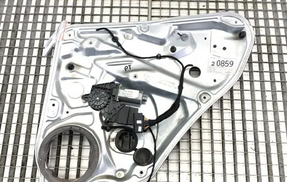 Rear door window regulator with motor