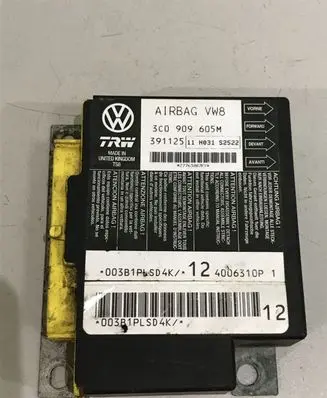 Volkswagen PASSAT B6 Airbag control unit/module 3C0909605M 391125