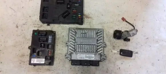 Peugeot 407 Engine ECU kit and lock set 9656061280
