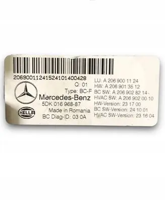 Mercedes-Benz C W206 Comfort/convenience module A2069001124
