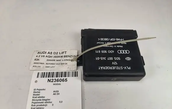 Audi A8 S8 D3 4E Other control units/modules 4D0909611 5DS00734501