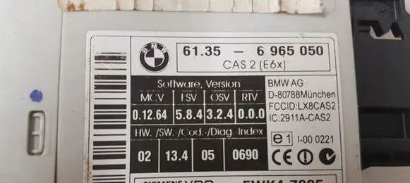BMW 5 E60 E61 CAS control unit/module 61356965050 5WK47995 691361706