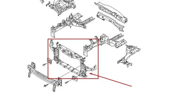 Hyundai i40 Radiator support slam panel 641013Z001
