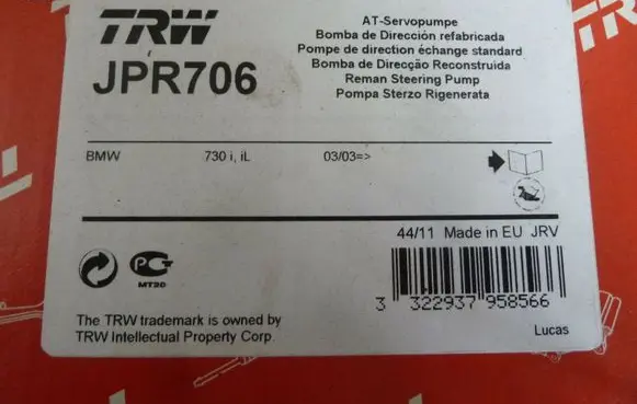 BMW 7 F01 F02 F03 F04 Power steering pump JPR706-I