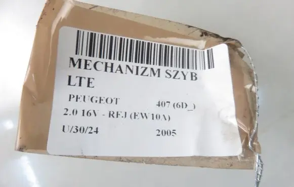 Peugeot 407 Rear door window regulator with motor 9644893780