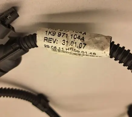 Volkswagen Golf VI Parking sensor (PDC) wiring loom 1K9971104A
