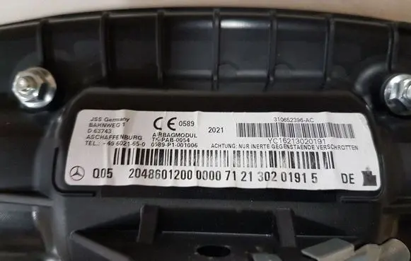 Mercedes-Benz C W204 Passenger airbag 3106358001AA 31652396AC