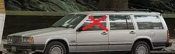 Volvo 960 Front door window glass four-door 1268536 PK145EF30R53