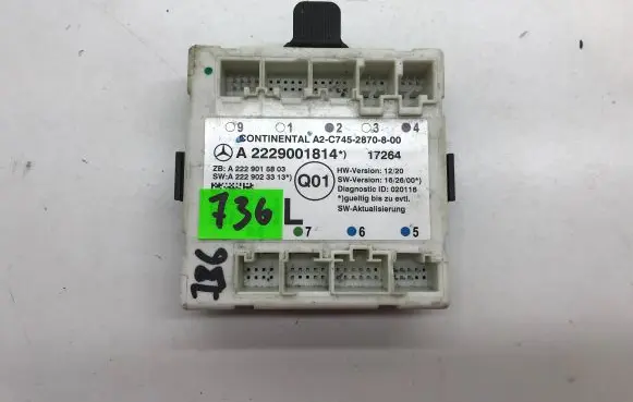 Mercedes-Benz S W222 Door control unit/module A2229001814 A2229015803