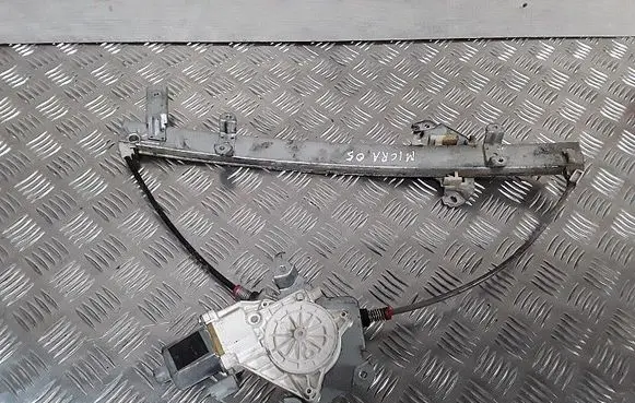 Rear door window regulator with motor