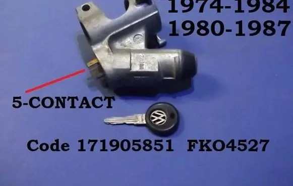 Volkswagen Jetta II Ignition lock 171905851 FKO4527