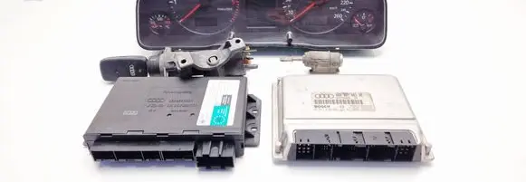 Audi A6 S6 C5 4B Engine ECU kit and lock set 4B0907401AE 0281010496 4B0920932