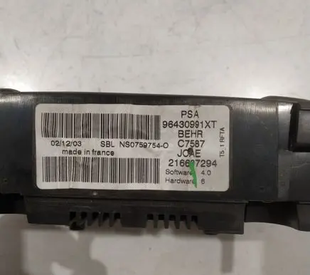 Peugeot 307 Climate control unit 96430991XT