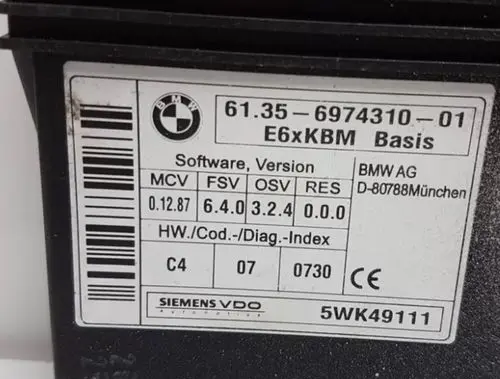 BMW 5 E60 E61 Comfort/convenience module 6974310