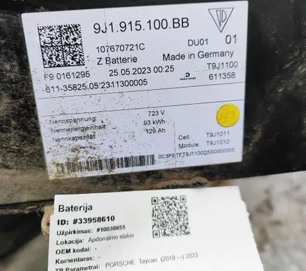 Porsche Taycan 9J1 Hybrid / electric car battery 