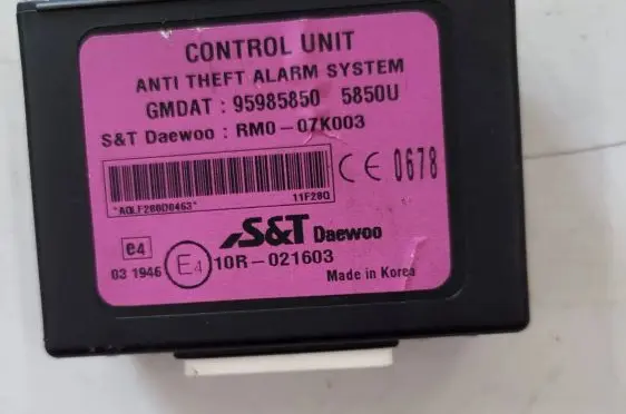 Chevrolet Spark Alarm control unit/module 95985850 RM007K003 10R021603