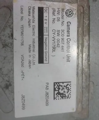 Volkswagen PASSAT B6 Camera control unit module 3C0907441 YEFM011756 CYVV1790L