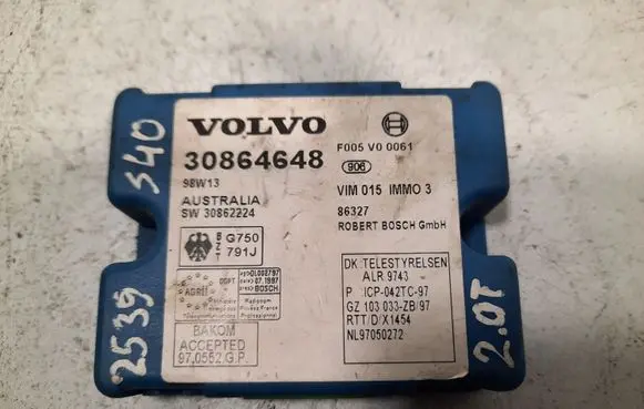 Volvo S40, V40 Immobilizer control unit/module F005V00061 30864648