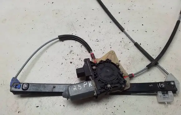 Rear door window regulator with motor