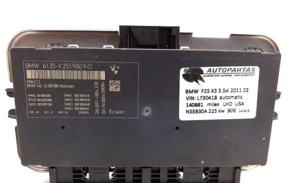 BMW X3 F25 Light module LCM 9251980 0050090018 002000008