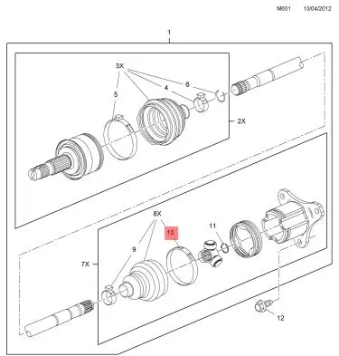Chevrolet Tracker Muffler pipe connector clamp 95908425