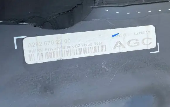 Mercedes-Benz GLE W167 Rear side window A2926702200